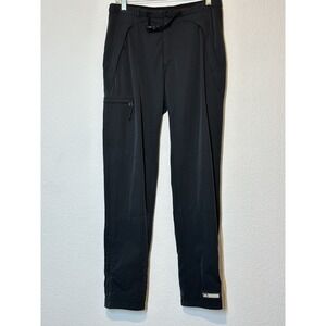 REI Women Hiking Cargo Pants 30X31 Nylon Spandex Black Belted Ankle Zip Hiking